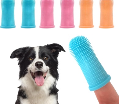 ZNDFTW 6 Pcs Dog Finger Toothbrush, Dog Toothbrush, Dog Toothbrush Finger, Silicone Pets Teeth Cleaning Puppies Teeth Cleaning Products for Cats & Small Pets Dental Care Three-Colour