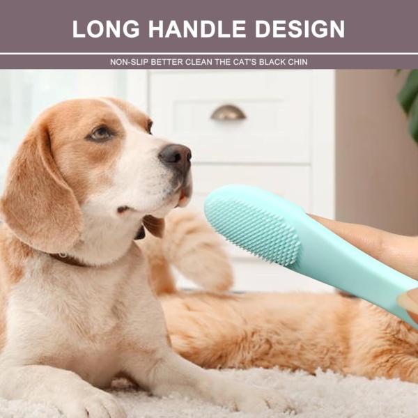 4PCS Silicone Scrubber Cat Chin Brush, Dog Toothbrush, Cats Dogs Soft Finger Teeth Brushes, Pet Dental Care Cleaner Supplies Suitable for Puppy Kitten Dogs Nose Ears - Image 3