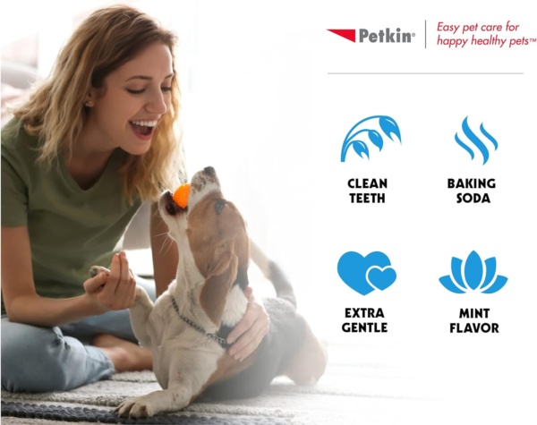 Petkin Plaque Toothwipes Fresh Mint 2 Packs of 40 Wipes - Cleans Teeth, Gums, Plaque & Tartar, freshens Breath. Tooth Wipe for cat or Dog. - Image 6