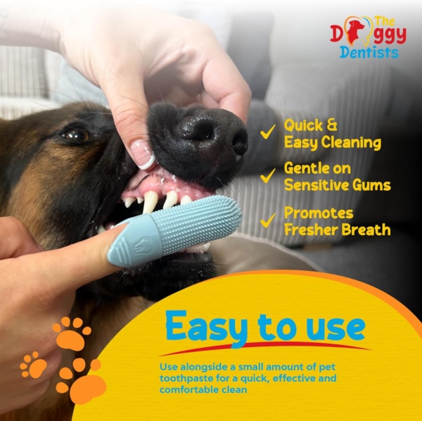 Dog Toothbrush Cat Toothbrush Dog Finger Toothbrush | Pack of 2 with Storage Cases | Remove Plaque & Tartar Fights Bad Breath | Puppy Toothbrush 360° Bristles | Cat Dog Teeth Cleaning Products - Image 4