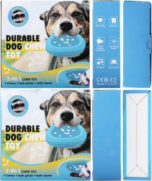 PcEoTllar Dog Chew Toys for Aggressive Chewers, Large Indestructible Dog Toys for Large Dogs, Interactive Dog Toys for Boredom, Natural Rubber for Teeth Gum Health, Blue - Image 8