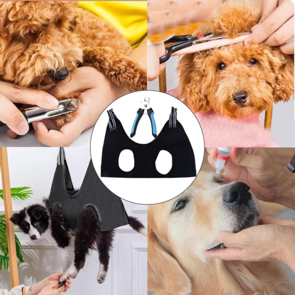 Blingoo Dog Grooming Hammock and Clippers - 75 X 51cm Dog Nail Cutting Claw Care and Cat Ears Care for Washing and Bathing in Small/Medium Size - Image 7