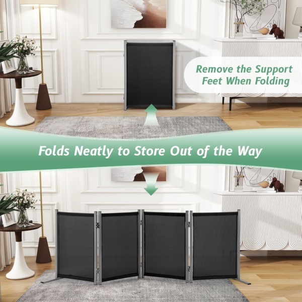 Rantila Cat Litter Box Privacy Screen Cat Litter Box Furniture Best for Your Cat's Health, 70''W x 24''H, Black - Image 6