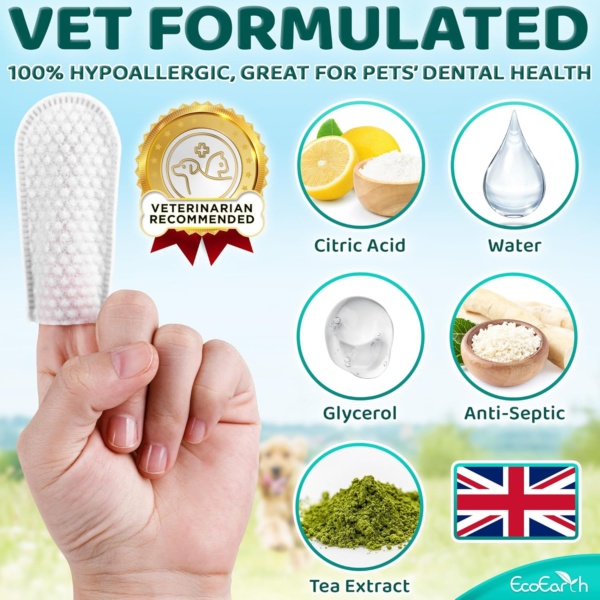 Premium Teeth Cleaning Wipes for Dogs & Cats - 50 Pcs - Pet Dental Care Finger Pads for Fresh Breath & Oral Hygiene - Embossed Pattern & Nano Plastic-Dotting to Remove Plaque & Tartar - Image 3