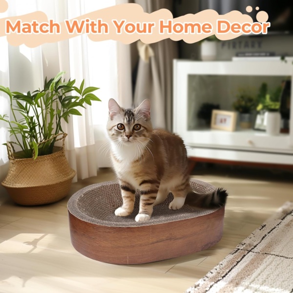 Cat Scratcher - Durable Cardboard Scratching Board, Oval & Circle Scratch Pads for Furniture Protection & Claw Health - Image 8