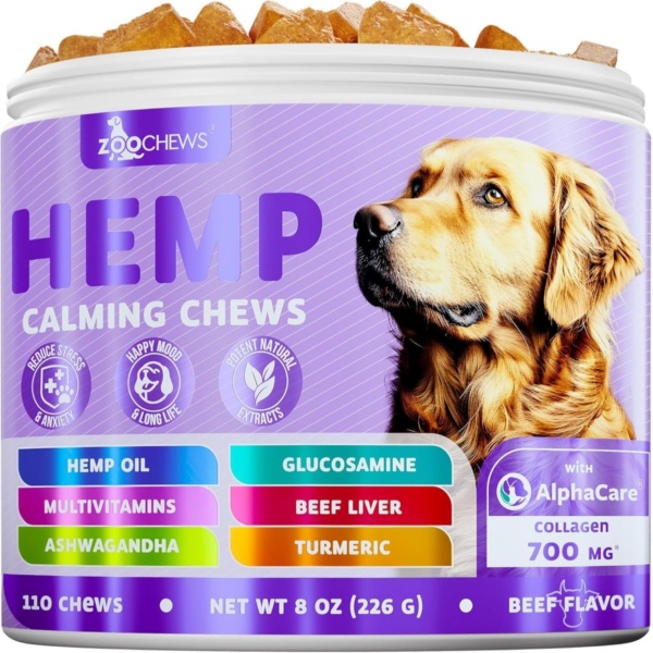 Dog Chews for Calmness & Joint Health - Ashwagandha, Valerian Root, & Turmeric