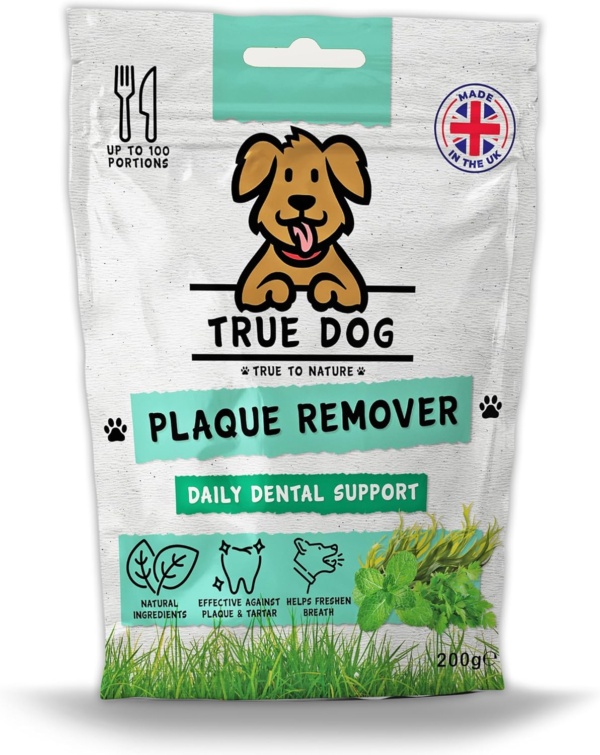 Plaque Remover 200g | Tartar & Plaque Off Powder for Dogs & Cats, Easy to Use, 100% Natural Bad Breath & Dental Care Formula, Up to 100 days supply