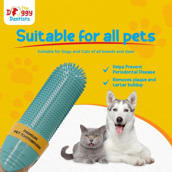 Dog Toothbrush Cat Toothbrush Dog Finger Toothbrush | Pack of 2 with Storage Cases | Remove Plaque & Tartar Fights Bad Breath | Puppy Toothbrush 360° Bristles | Cat Dog Teeth Cleaning Products - Image 3