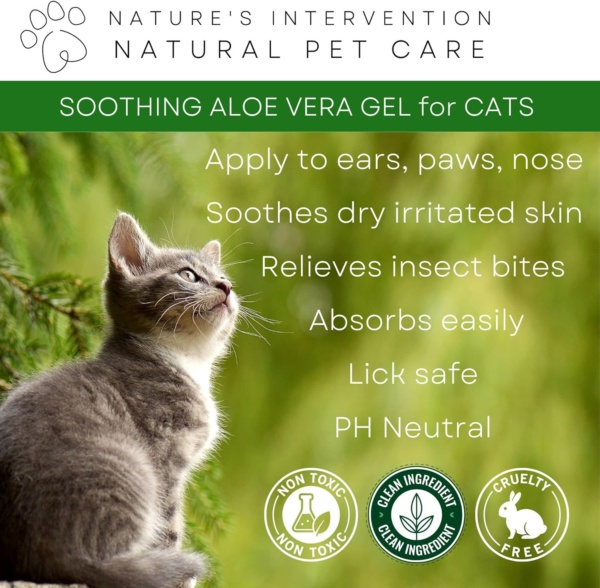 NATURE'S INTERVENTION - Aloe Vera Gel for Cats - 99% Natural. Neem, Calendula, Sea Buckthorn. Protects, Hydrates, Soothes. 100ml - Image 2