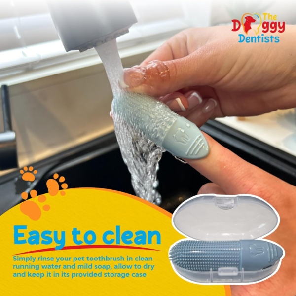 Dog Toothbrush Cat Toothbrush Dog Finger Toothbrush | Pack of 2 with Storage Cases | Remove Plaque & Tartar Fights Bad Breath | Puppy Toothbrush 360° Bristles | Cat Dog Teeth Cleaning Products - Image 7