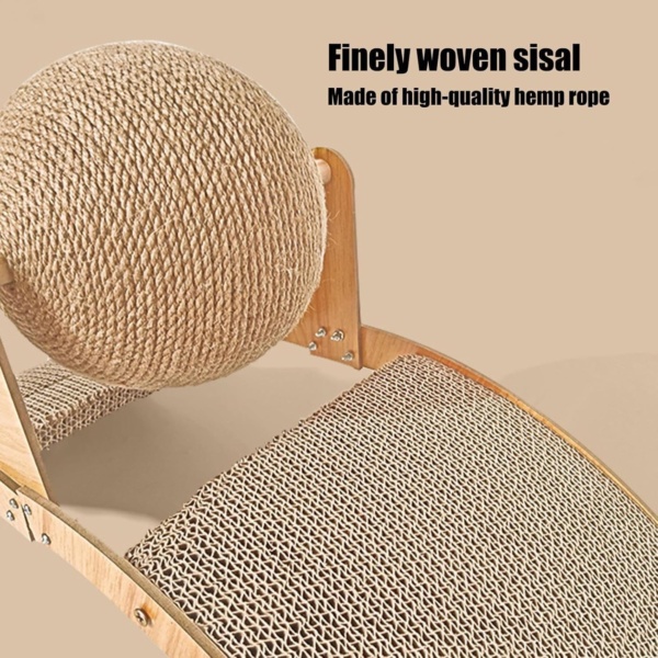 Cat Scratcher Toy, Kitten Claw Grinding Ball, Wooden Sisal Scratcher, Furniture Protector, Exercise and Claw Health Promoter, for Indoor Outdoor Pet Play, 20.08x12.2x7.87 inches - Image 8