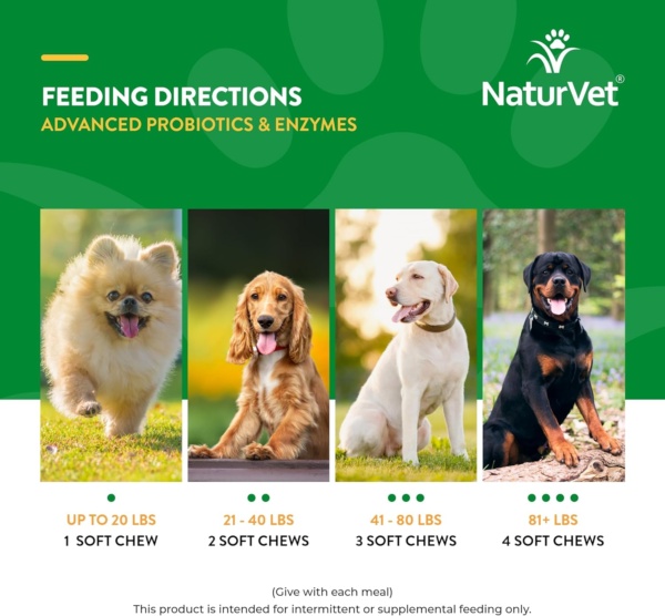 Veterinarian Strength Advanced Probiotics, Healthy Enzymes and PB6 Probiotic Supplement For Your Dogs Stomach, Intestine, Digestion and GI Tract health, Made by NaturVet, 120 Soft Chews - Image 6
