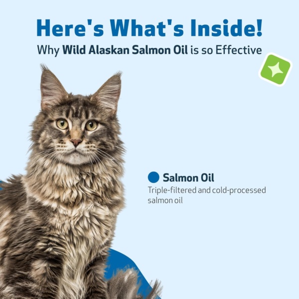 Wild Alaskan Salmon Oil for Cats - Wild-Caught, Cold-Processed, Daily Omega-3 Fish Oil for Healthy Coat and Skin, Joint Mobility and Strength - EPA, DHA - 8 fl oz (236 ml) - Image 6