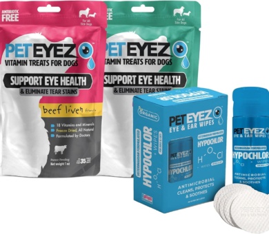 Eye Wipes & Vitamin Treats for Dogs & Cats - Veterinarian Formulated Eye Health Support - Beef and Lamb Flavors