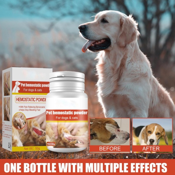 50g Medicated Powder Treatment For Bleeding Styptic Powder For Dogs Cats Pet Dogs Cats Skin Care Styptic Powder Pet Wound - Image 2