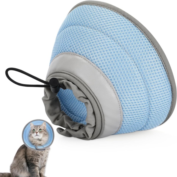 Cat Cone Collar Recovery Cone of Shame Adjustable Soft for Cats Small Dogs Pet After Surgery, Lightweight Elizabethan Cones for Cats Kittens Puppies Protective Comfortable M 8.7-12inches