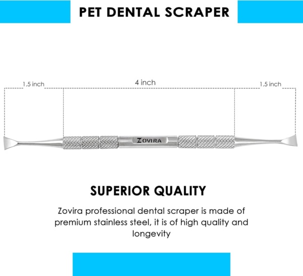 Calculus Remover Dental Plaque Removal for Dogs and Cats, Double Headed Teeth whitening Stainless Steel Kit Suitable for Small Puppy and Pets - Image 3