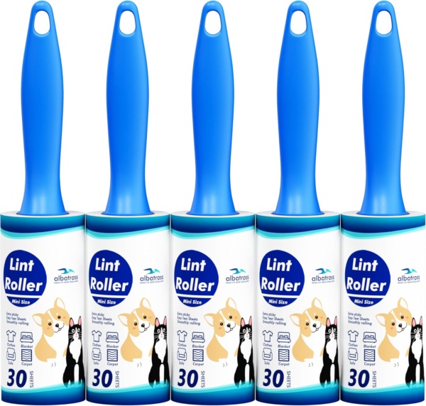Albatross Health New England Lint Roller for Pet Hair Extra Sticky, Lint Roller Travel Size for Cat and Dog Hair Removal, 150 Sheets On The Go Lint Removing Tool, Travel Essentials, TLR-SB3-3