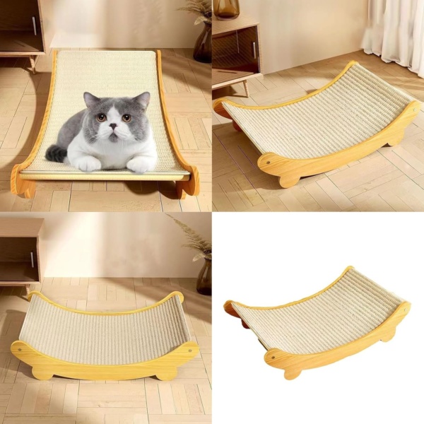 Interaction Cats Scratcher Board Sisal Pad Cats Wood Board Cats Health Paws Training Board Toy - Image 2