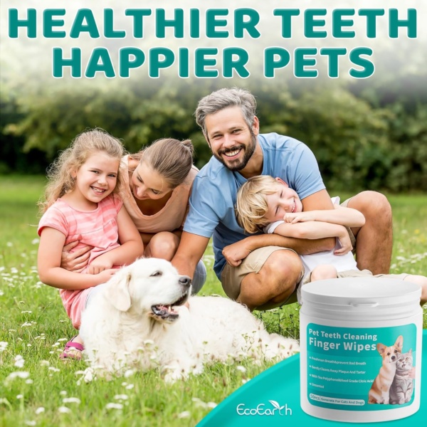 Premium Teeth Cleaning Wipes for Dogs & Cats - 50 Pcs - Pet Dental Care Finger Pads for Fresh Breath & Oral Hygiene - Embossed Pattern & Nano Plastic-Dotting to Remove Plaque & Tartar - Image 5