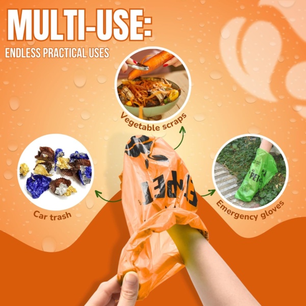 1080 Count Biodegradable Poo Bags Dogs USDA Certified 38 percent Biobased 72 Thick Dog Poop Bags Rolls 9x13 Leak-Proof Orange Unscented - Image 5