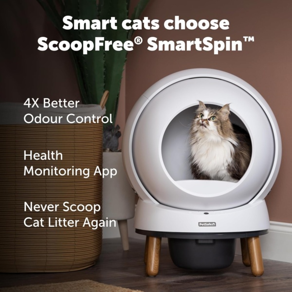 PetSafe ScoopFree SmartSpin Self-Cleaning Litter Box – Advanced Odour Control – App Controlled with Health Monitoring – Works with Any Litter – Up to 2 Weeks of Hands-Free Cleaning - Image 3