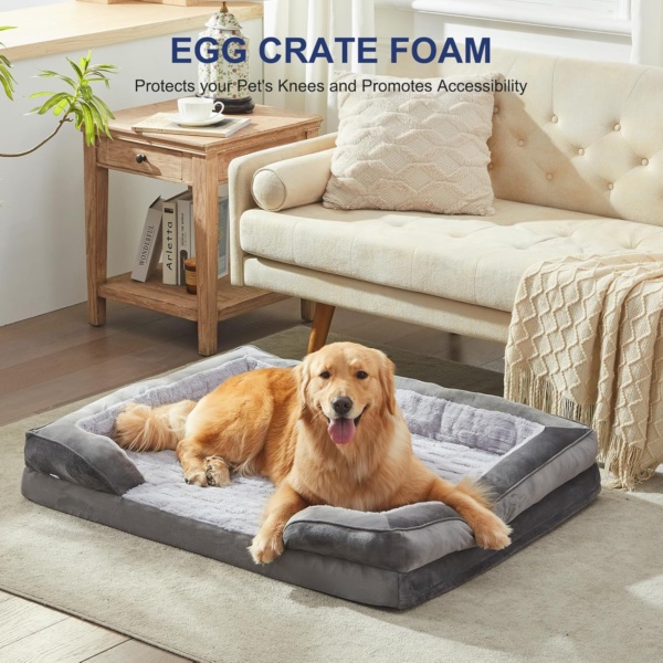 Extra Large Dog Bed Orthopedic Dog Bed XL for 90lbs Dogs - 6" Memory Foam Mattress, Waterproof & Washable Dark Cover, Veterinarian Recommended Bed for Arthritis & Bone Health, 107x82x16cm - Image 5
