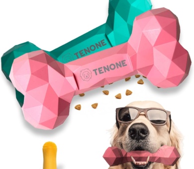 2 PACK Indestructible Dog Chew Toy for Aggressive Chewers, Long Lasting Natural Tough toy for Teething and Interactive Fun, For Medium/Large Dogs Boredom, Activity, Promotes Dental Health