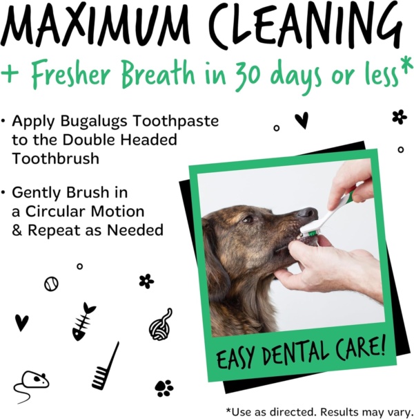 Bugalugs Dog Toothbrush & Cat Toothbrush Dual Ended Dog Plaque Remover, Our Dental Dog Teeth Cleaning Products Makes Dog Teeth Cleaning Easier use with Dog Toothpaste & Cat Toothpaste - Image 5