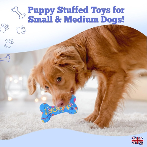 Durable Chew Toy for Dogs | Indestructible, Squeaky Plush Bone Shape Dog Toy, Ideal for Aggressive Chewers, Dental Health, Mental Stimulation | For All Breeds of Puppy, Small and Medium Dogs - Image 7