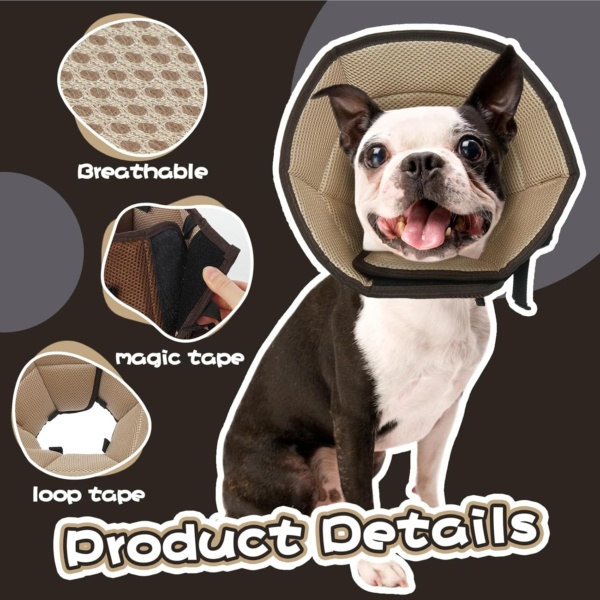 Kuoser Dog Cone Collar After Surgery, Pet Protective Neck Cone for Small Medium Large Dogs Cats, Soft & Breathable Dog Recovery Collar Adjustable Puppy Quick Healing Elizabeth Collar, Anti-Bite/Lick - Image 3