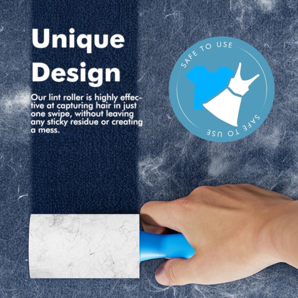 Albatross Health New England Lint Roller for Pet Hair Extra Sticky, Lint Roller Travel Size for Cat and Dog Hair Removal, 150 Sheets On The Go Lint Removing Tool, Travel Essentials, TLR-SB3-3 - Image 6