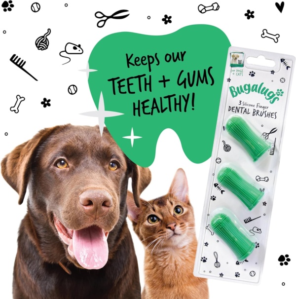 Bugalugs Dog Finger Toothbrush with 360 Degree Bristles- Dog Teeth Cleaning Products Dog Toothbrush & Cat Toothbrush Plaque Remover for Dogs use with Dog Toothpaste & Cat Toothpaste - Image 9