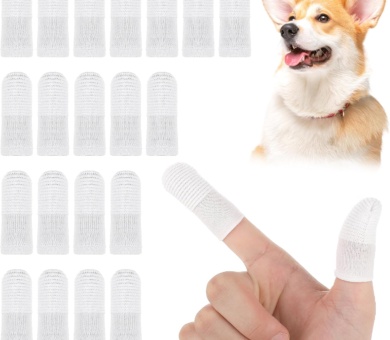 Dog Toothbrush 20Pcs Pet Toothbrush Finger Toothbrushes 360º Dog Tooth Brushing Kit Finger Cleaning Gloves Washable Cat Toothbrush Comfortable Brush Tape Pad Clean Cushion