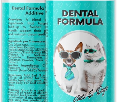 NutriPaw Dental Formula Water Additive For Dogs & Cats - Clean Teeth, Healthy Gums & Fresh Breath - Manage Plaque & Tartar Build-Up - Fuss-Free - No Brushing Needed - Cat/Dog Mouthwash & Oral Health