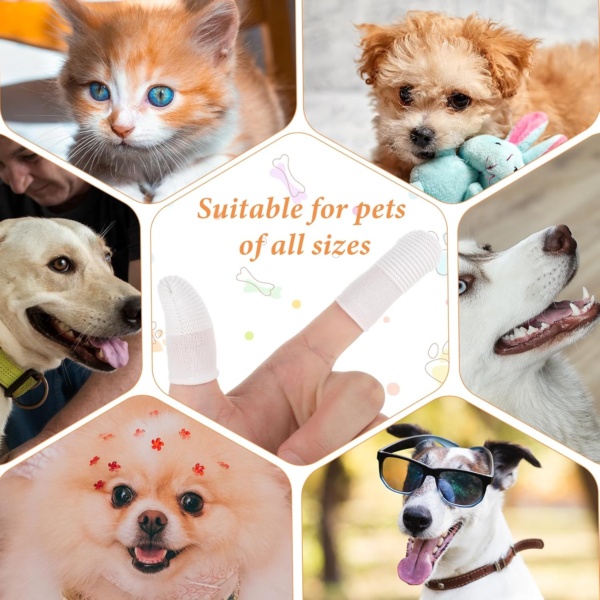 Dog Toothbrush 20Pcs Pet Toothbrush Finger Toothbrushes 360º Dog Tooth Brushing Kit Finger Cleaning Gloves Washable Cat Toothbrush Comfortable Brush Tape Pad Clean Cushion - Image 5