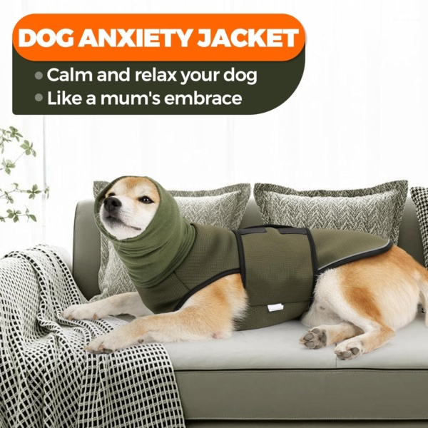 HEYWEAN Dog Anxiety Jacket with Calming Hood and Ear Cover, Thunder & Firework & Travel & Separation Anxiety Relief, Reflective Strips - Image 5