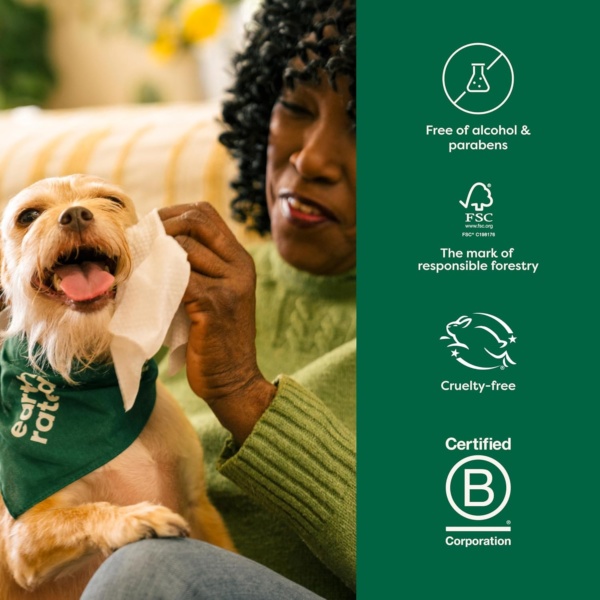 Earth Rated Hypoallergenic Pet Wipes for Dogs & Cats, Cleaning and Odour-Controlling Grooming for Paws, Body, and Butt, Unscented, 100 Count - Image 5