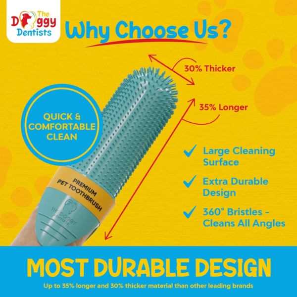 Dog Toothbrush Cat Toothbrush Dog Finger Toothbrush | Pack of 2 with Storage Cases | Remove Plaque & Tartar Fights Bad Breath | Puppy Toothbrush 360° Bristles | Cat Dog Teeth Cleaning Products - Image 5