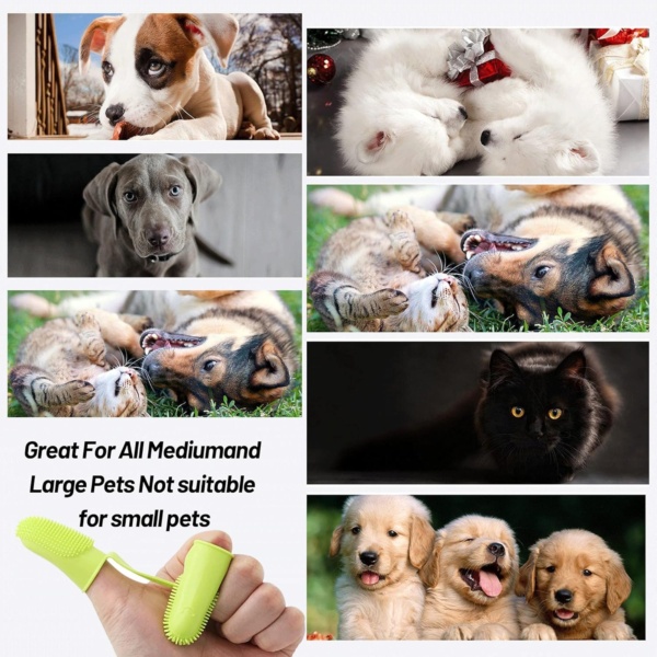 2Pcs Dog Toothbrush Finger,Finger Toothbrush for Dogs Dental Care Puppy Toothbrush Cat Finger Toothbrush Easy Cleaning Double-Finger Brush for Dogs Teeth Cats Puppy Dental Care & Freshen Breathe - Image 5