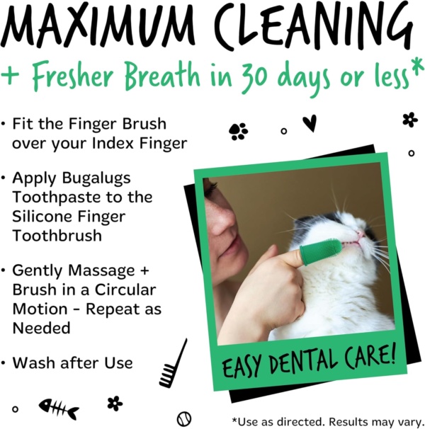 Bugalugs Dog Finger Toothbrush with 360 Degree Bristles- Dog Teeth Cleaning Products Dog Toothbrush & Cat Toothbrush Plaque Remover for Dogs use with Dog Toothpaste & Cat Toothpaste - Image 8
