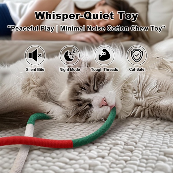 Natural Catnip Chew Rope for Cats – Pack of 3 (27 Inches Each) | Includes Refillable Catnip Pouch | Interactive Cat Toys for Indoor Cats & Kittens | Stress Relief, Dental Health & Enrichment Play - Image 5