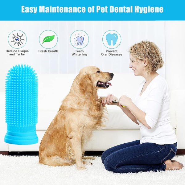Dog Finger Toothbrush, 6Pcs Dog & Cat Toothbrush, 360º Silicone Puppy Tooth Brush, Dogs Cats Teeth Cleaning Dental Care - Image 4