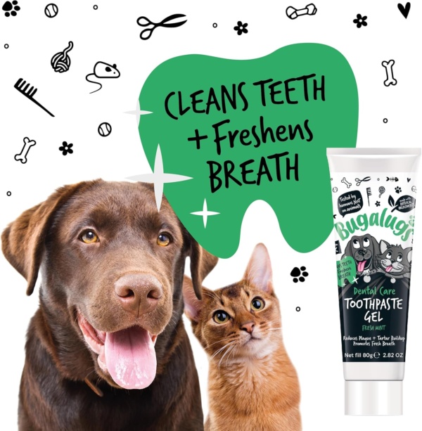 Bugalugs Dog Toothpaste Gel - Dog Teeth Cleaning Products for Cats and Dogs, Fresh Mint Dog Breath Freshener & Dog Plaque Remover use with Bugalugs Dog Toothbrush & Cat Toothbrush - Image 9
