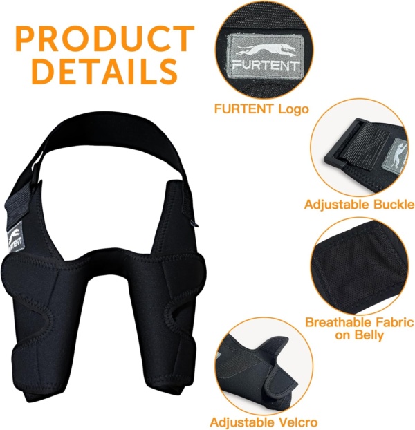 Dog Elbow Protector for Pet Elbow Dysplasia, Shoulder Dislocation - Offers Elbow Support, Dog Recovery Suit Taper Collar Alternative, Helps Wound Healing (L, Both Legs) - Image 2