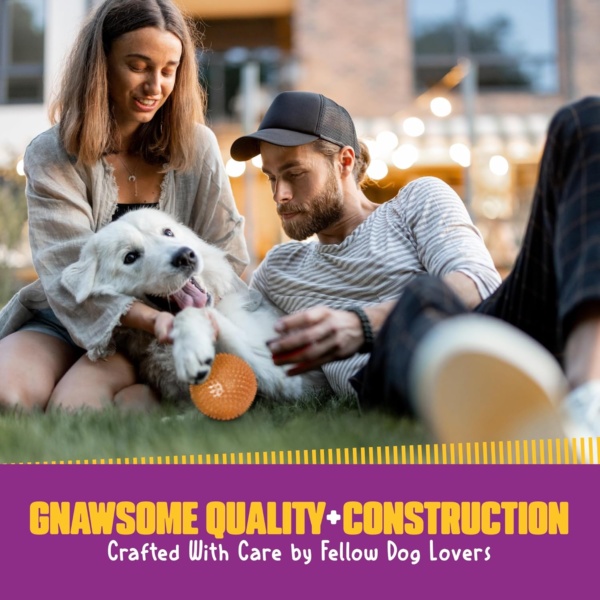 Gnawsome™ 4.5” Spiky Squeaker Ball Dog Toy - Extra Large, Cleans Teeth and Promotes Good Dental and Gum Health for Your Pet, Colors will vary, 4.5" - Image 2