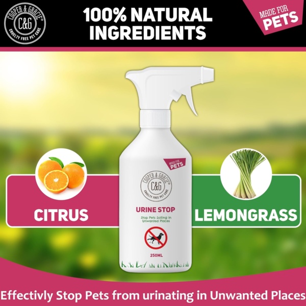 C&G Pets Urine Stop Spray for Cat and Dog Repellent | Stop Cats and Dogs Repeat Marking Indoors and Outdoors | Natural Enzyme Urine Destroyer - Image 4