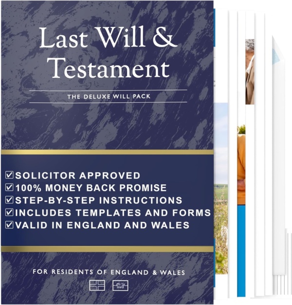 Will Writing Kit – Last Will and Testament Kit 2025 UK – Legally Valid 8-in-1 DIY Legal Pack with Testament Template, Simple Form, Guides & Wills Kits UK 2025 – for England and Wales