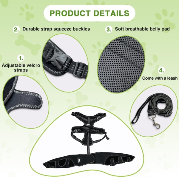 Dog Knee Brace for Torn ACL Hind Leg - Keeps Joints Warm and Stable, Upgraded Adjustable Leg Support (L, Classic Knee Brace) - Image 3