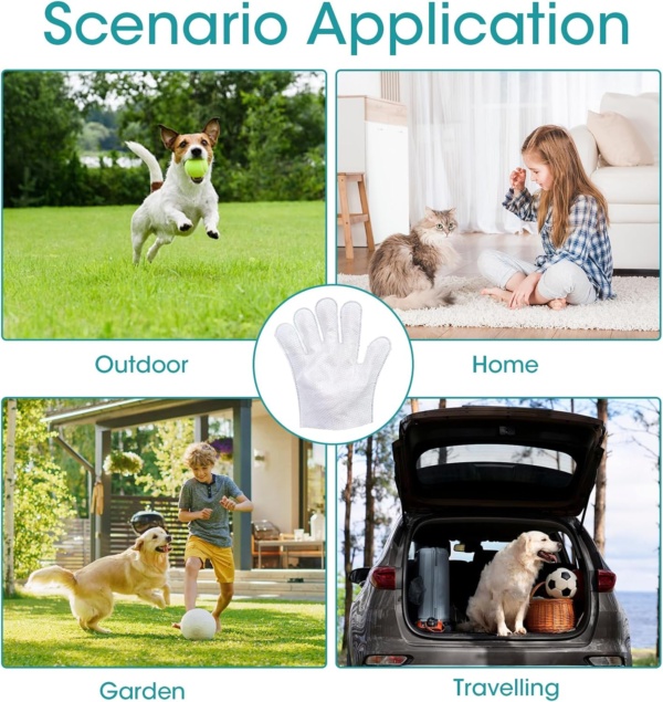18 Pieces Pet Wipes for Dog and Cat Cleaning Gloves Deodorizing Hypoallergenic Grooming Wipes for Fur Face Paws Ears Butt,Waterless Wash Free Pet Glove Wipes for Daily Care & Traveling - Image 9
